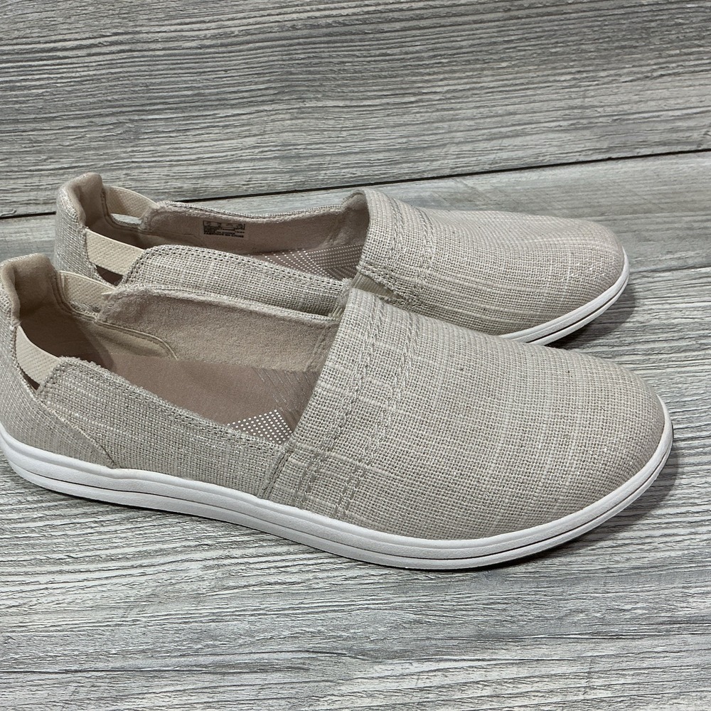 Clarks Cloudsteppers Breeze Step Womens Ivory Sparkly Canvas Shoes Size 10M
